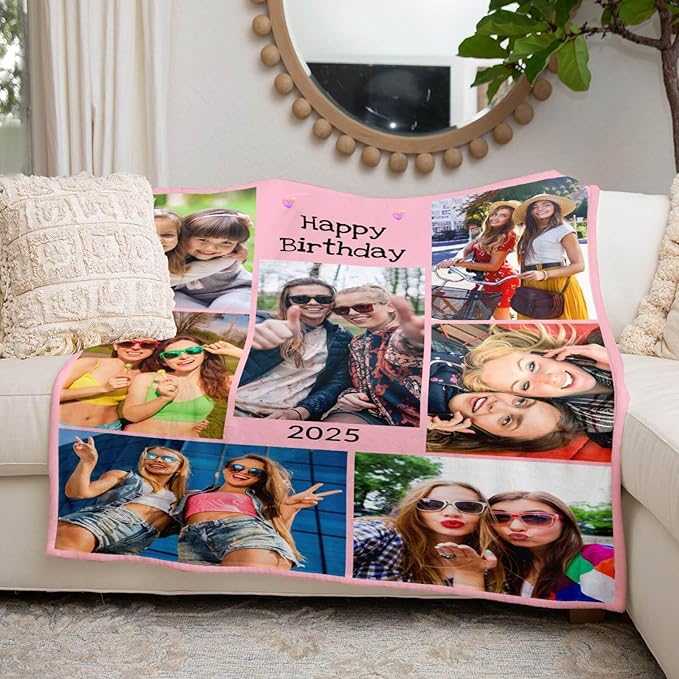 Personalized Birthday Gifts for Women, Custom Blanket with Photo, Customized Blanket, Personalized Picture Blankets, Customizable Blankets, Custom Photo Gifts for Best Friend