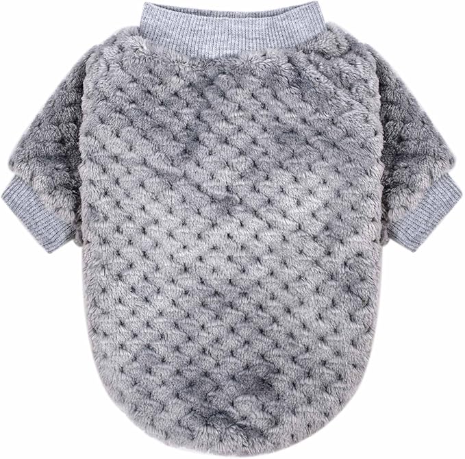 Dog Sweater, 2 or 3 Pack Dog Sweaters for Small Medium Dogs or Cat, Warm Soft Flannel Pet Clothes for Dogs Girl or Boy, Dog Shirt Coat Jacket (XX-Small, Grey+Navy+Sky Blue)