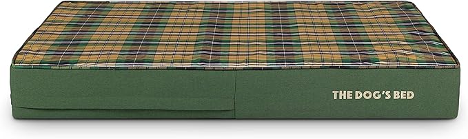 The Dog’s Bed Orthopedic Memory Foam Dog Bed, XXL Green Tartan, Pain Relief for Arthritis, Hip & Elbow Dysplasia, Post Surgery, Lameness, Supportive, Calming, Waterproof Washable Cover