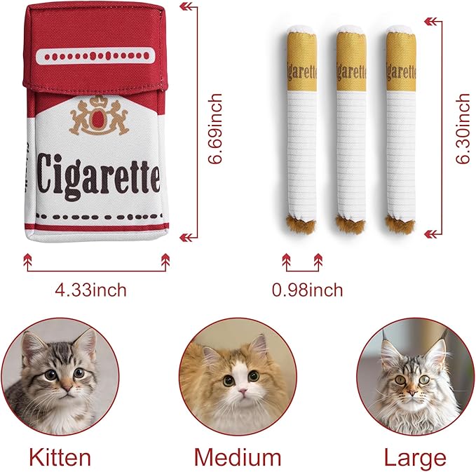 Nocciola 3 Pack Catnip Toys for Cats, Funny Cat Toys Filled with 100% Pure Organic Catnip, Safe Kitten Teething Chew and Kicker Toys, Stress Relieving Fun for Indoor Cats