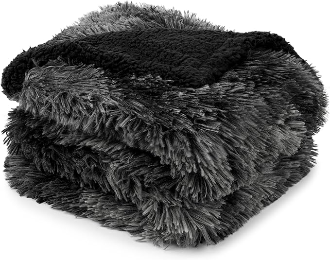 PetAmi Waterproof Dog Blanket for Small Medium Dogs, Calming Fleece Cat Blanket, Couch Protector Washable Sherpa Faux Fur Pet Throw for Puppy, Soft Reversible 29x40 Tie-Dye Black