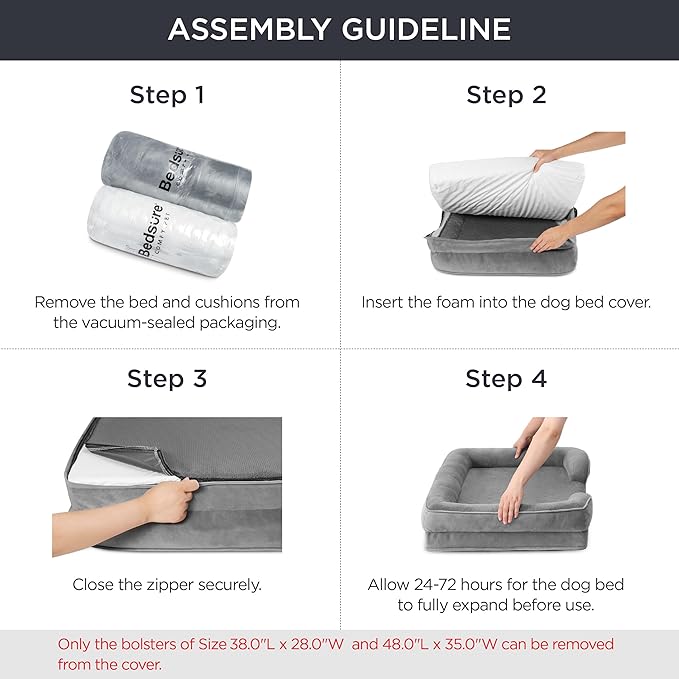 Bedsure Orthopedic Dog Bed Medium Size Dogs - Washable Medium Dog Cat Bed Waterproof, Comfort Pet Couch Sofa with Washable Removable Cover, Pets Bed with Nonskid Bottom, Moss Green, 28"