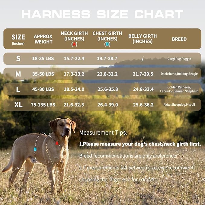 Dog Harness for Large Dogs Heavy Duty, No Pull Tactical Dog Harness with Molle System, Easy On and Off Service Dog Vest, Breathable Padded, Adjustable Reflective Pet Vest for Walking Hiking Training