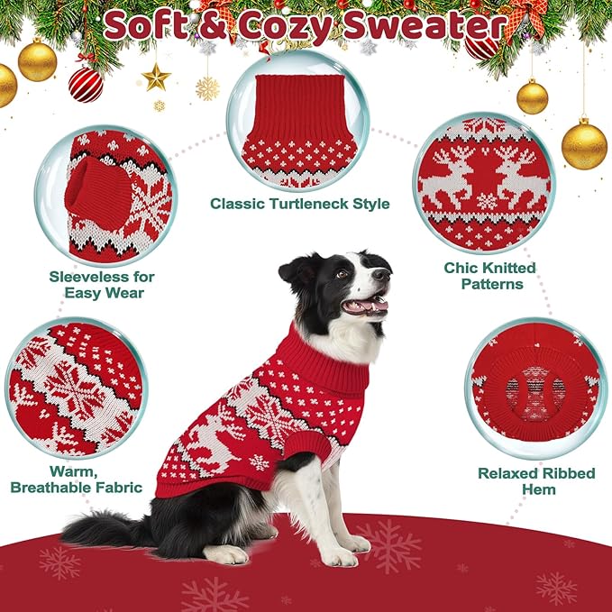 Dog Sweater Small Winter Clothes Sweaters pet Warm Puppy Medium Fleece Soft Turtleneck Pullover Large Girl Frenchie Clothes Puppy Clothes for Small Dogs Girl