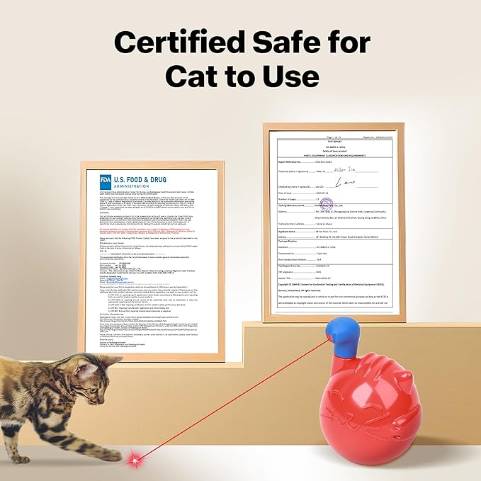 Pet Prime Automatic 360° Random Rotation Cat Laser Toy Rechargeable Interactive Cat Toy for Bored Indoor Cats/Kittens Self Play