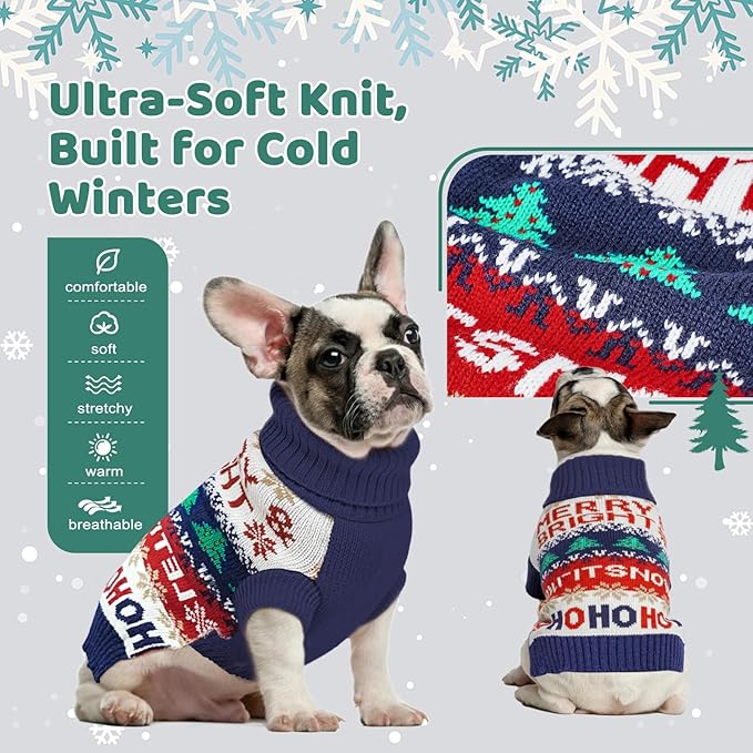 Dog Sweater Small Winter Clothes Sweaters pet Warm Puppy Medium Fleece Soft Turtleneck Pullover Large Girl Frenchie Clothes Puppy Clothes for Small Dogs Girl