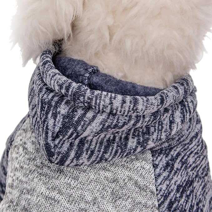 Dog Sweater, Dog Sweaters for Small Dogs, 2, 3 Pack Warm Soft Pet Clothes for Puppy, Medium Large Cat, Dogs Girl or Boy, Dog Shirt for Winter Christmas (Hoodie Grey,Navy+Grey,Blue, Small)
