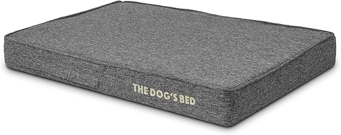 The Dog’s Bed Orthopedic Memory Foam Dog Bed, Medium Grey Poly-Linen, Pain Relief for Arthritis, Hip & Elbow Dysplasia, Post Surgery, Lameness, Supportive, Calming, Waterproof Washable Cover