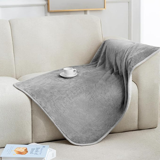 gogobunny Waterproof Pet Blanket for Small Dogs and Cats, Reversible Sherpa Fleece Soft Plush Throw for Couch Protection, Washable Furniture Protector (Grey, 30x40 inches)