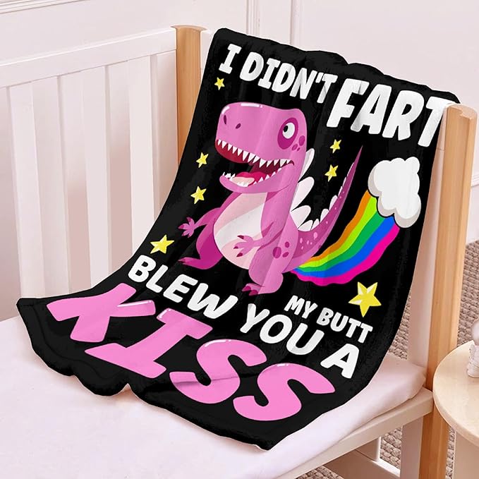 Funny Dinosaur Blanket Gift for Girls Boys- 120x90 Inches Soft Flannel Dino Throws Blankets Funny Gift for Teen Women Men Adult Cute Dinosaur Lover Gifts for Bed Sofa Couch-King Size
