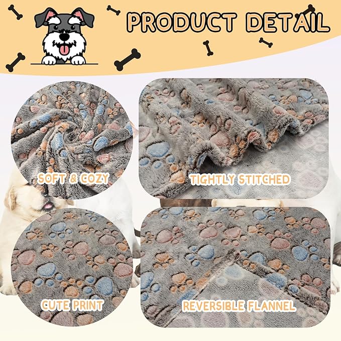 Rezutan 1 Pack 3 Blankets for Dogs, Dog Blanket for Medium Pet Cat, Premium Soft Fluffy Suitable for Dog Kennels & Beds, Gifts Puppy Blanket Essentials, 30x20inch, Tan