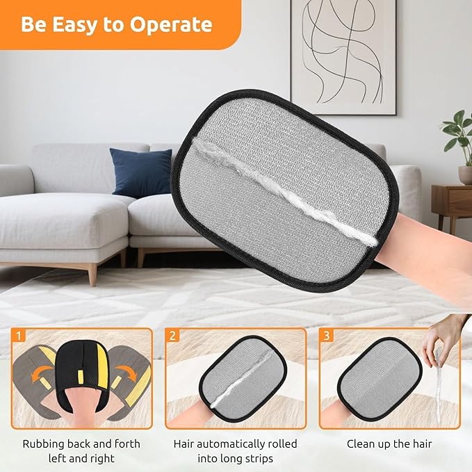 SAWMONG Pet Hair Removal Glove, 2Pcs Cat & Dog Reusable Pet Hair Remover Gloves 2025 New Upgrade, Grooming Pet Hair Remover Tool