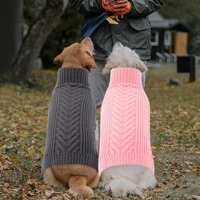 Dog Knitted Sweaters for XXXX-Large Dogs, Pet Winter Turtleneck Warm Pullover Thick Sweatshirt Greyhound Bernese Mountain (Darkgrey, 4XL)