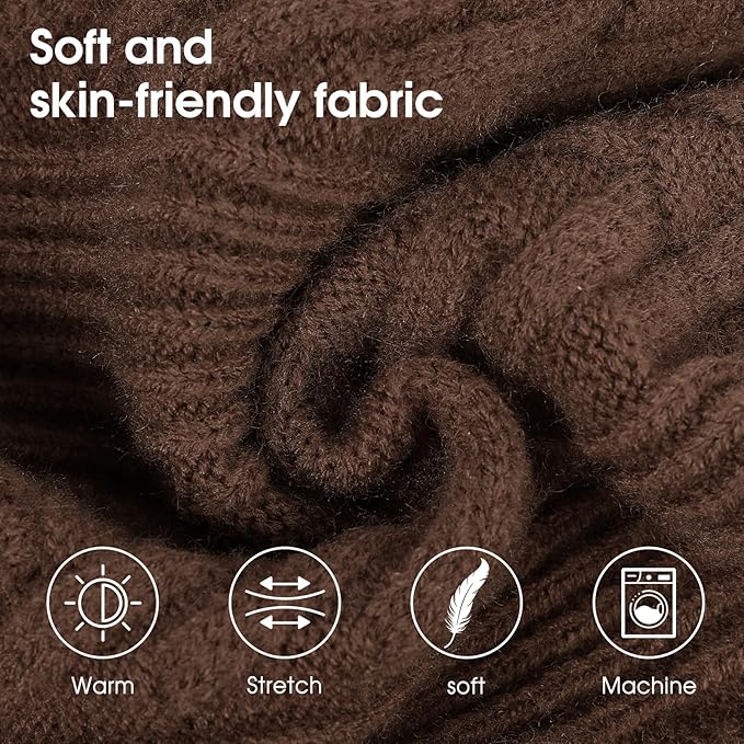 Dog Knitted Sweaters for Medium Large Dogs, Dog Winter Turtleneck, Pet Warm Pullover Thick Sweatshirt Beagle, Bulldog, Husky, Golden Retriever, Labrador, Samoyed, Rottweiler Coffee 3XL