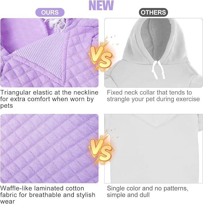 BEAUTYZOO Dog Sweaters for Large Dogs Girls Boys, Warm Winter Dog Hoodie Sweatshirt with Pocket & Leash Hole,Soft Waffle-Like Laminated Cotton Pet Clothes for Big Breeds Indoor Outdoor Cold Weather