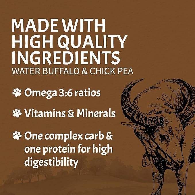 Canine Caviar - Open Range: Water Buffalo & Chickpea Alkaline Dry Dog Food, Limited Ingredients, Gluten-Free, Based on Science & Research, Veterinary Alternative Diet (22 Pound Bag)
