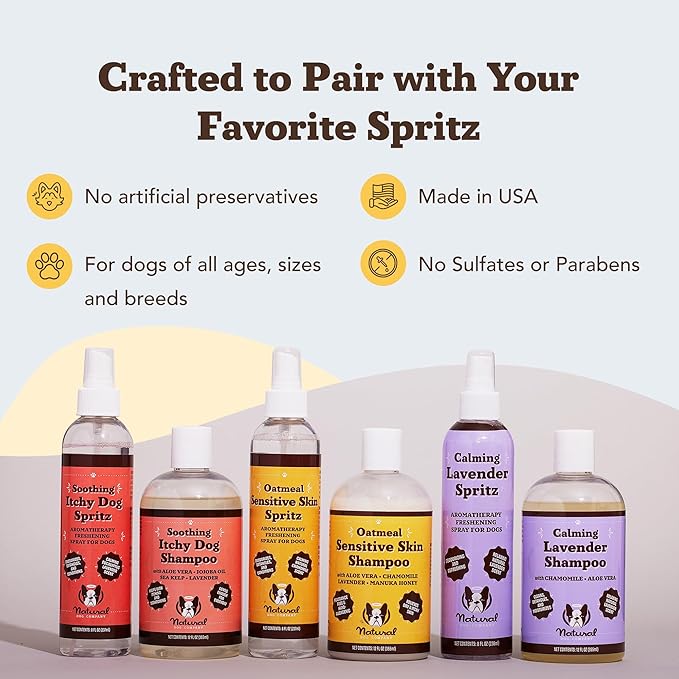 Natural Dog Company Itchy Dog Shampoo 12 oz – Hypoallergenic & Fragrance Free – Aloe Vera, Jojoba & Sea Kelp – Sulfate & Paraben Free – Soothes Dry, Itchy, Irritated Skin – Safe for All Breeds