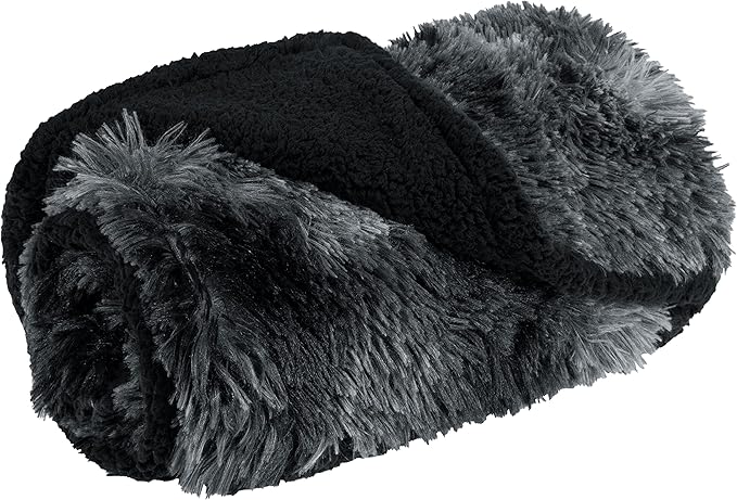 PetAmi Waterproof Dog Blanket for Small Medium Dogs, Calming Fleece Cat Blanket, Couch Protector Washable Sherpa Faux Fur Pet Throw for Puppy, Soft Reversible 29x40 Tie-Dye Black