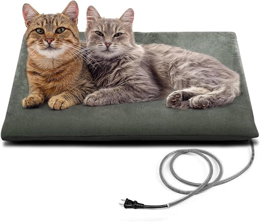 PETNF Outdoor Pet Heating Pad for Cats House,Safe Electric Cat Warming Pad,Waterproof Heated Cat House for Outside Feral Animal,Outdoor Heat Dog Bed Mat, 20"X16"