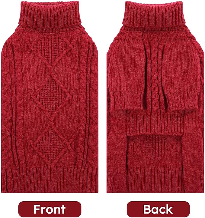 ASENKU Knitted Dog Sweater, Pullover Big Thermal Dog Winter Sweater, Turtleneck Doggy Sweaters for Large Medium Dogs Boy Girl,Warm Pet Sweatshirt for German Shepherd,Great Dane,4XL