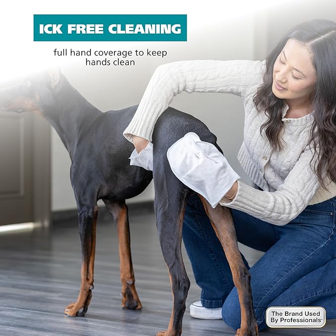 Wahl Refresh Cleaning Mitt Dog Wipes for Ick-Free Cleaning of Dog Paws, Face, Ears and Butt - Coconut Lime Verbena Scent – 24 ct - Model 3027121