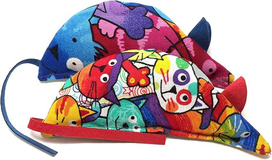 Catnip Mice Two Pack Crazy Cat II for Cats- Handmade in The USA