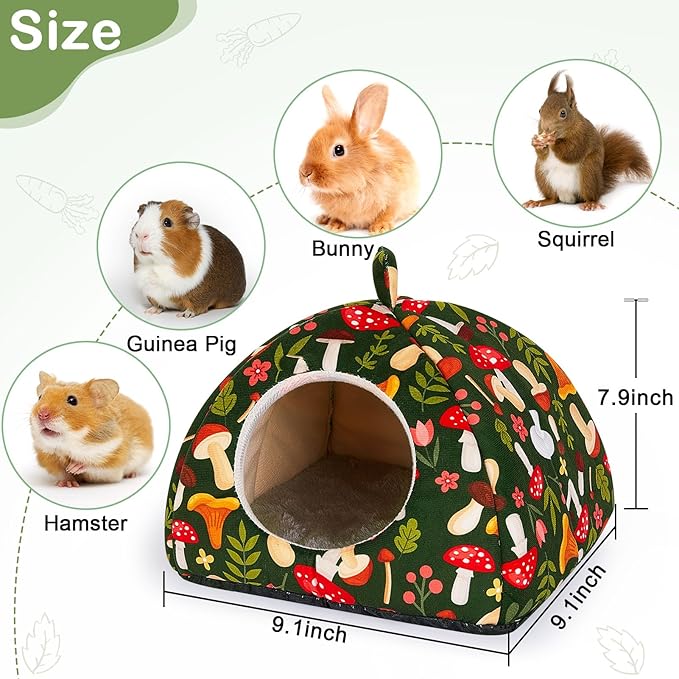 Glittme Guinea Pig Hideout 2Pack - Soft Pads, Washable, Non-Slip Bottom - Rabbit & Hamster Hideout, Ferret Accessories