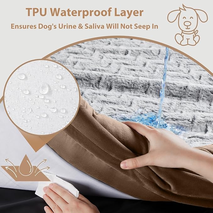 WNPETHOME XXL Extra Large Dog Bed, Washable Dog Couch with Removable Waterproof Cover, Orthopedic Large Pet Sofa Bed with Bolster Sides for Sleeping