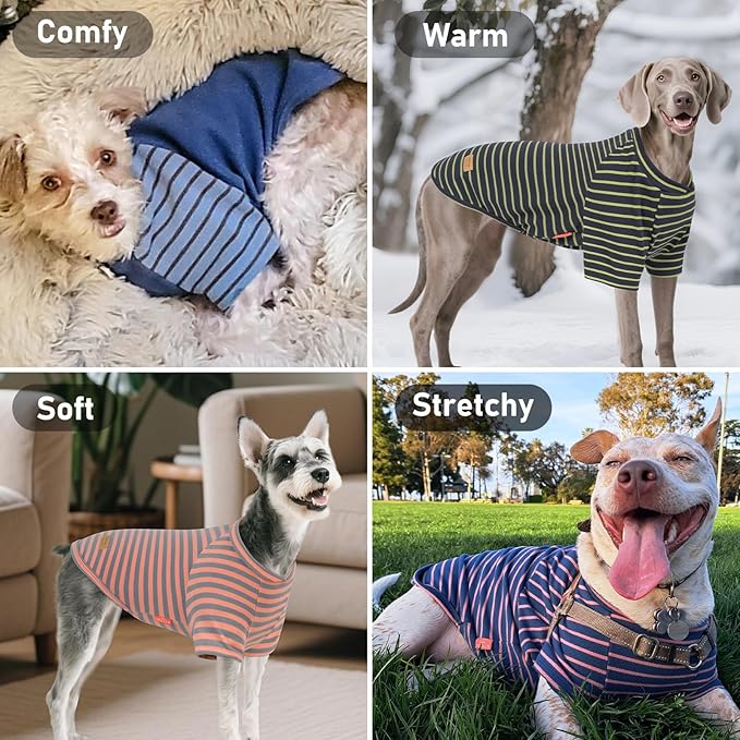 KYEESE 3Pack Dog Sweater Cat Sweaters with Sleeves Stretchy Cat Clothes Soft Pet Coat Pullover Dog Sweaters for Small Dogs Girl Comfy Pet Fleece Sweater Lightweight Dogs Sweatshirt for Cold Weather