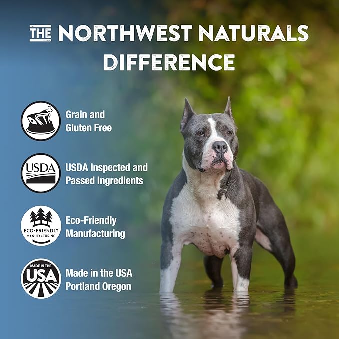 Northwest Naturals Freeze-Dried Whitefish & Salmon Dog Food - Bite-Sized Nuggets - Grain-Free, High-Protein, Raw Diet, Human-Grade Ingredients, All Natural, Omega-3 for Skin & Coat, Made in USA, 12 Oz