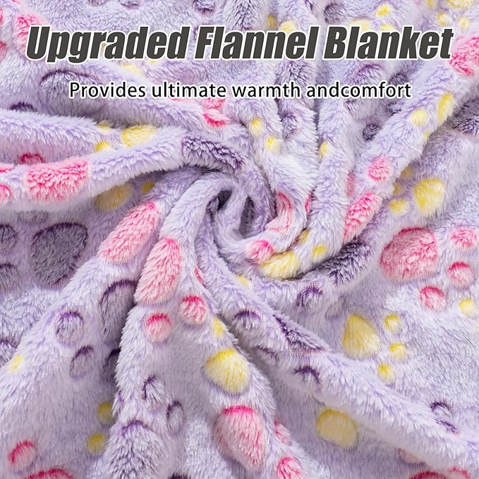 Rezutan 1 Pack 3 Blankets for Dogs, Dog Blanket for Medium Pet Cat, Premium Soft Fluffy Suitable for Dog Kennels & Beds, Gifts Puppy Blanket Essentials, 30x20inch, Tan/Purple/Brown