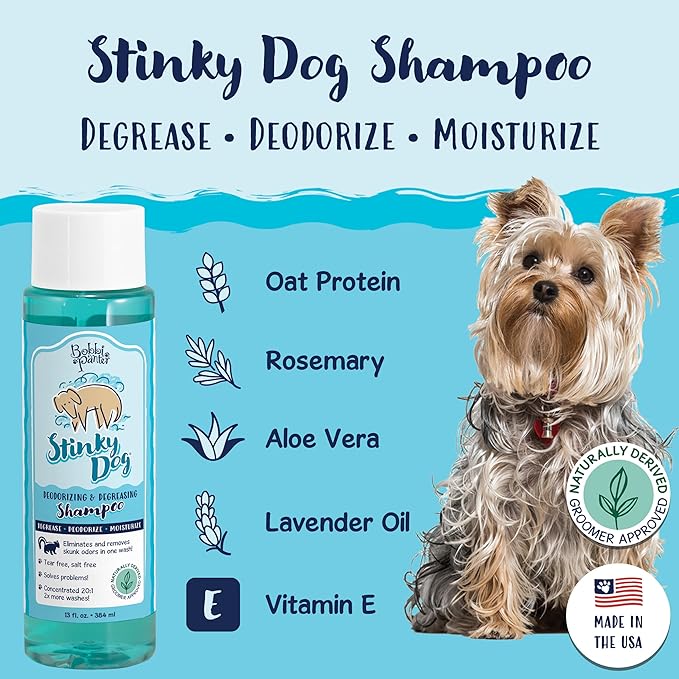 Bobbi Panter Dog Shampoo - Made in USA - All Natural Formula for Heavy Duty Deodorizing & Degreasing - Concentrated 25:1 for Professional Groomers - Fresh Clean Scent, 13 Oz (Case of 12)