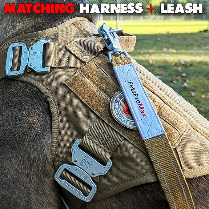Pets ProMax Tactical Dog Harness for Small Strong Dogs – Waterproof, Military-Grade Vest with 4 Metal Buckles & Handle; No Plastic Components, No-Pull, No-Choke Design for Small Dogs (Brown, S)