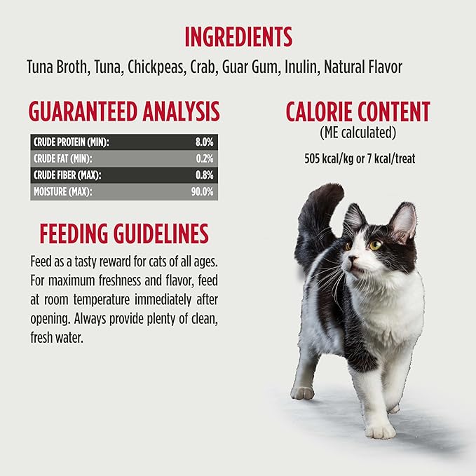 Nulo Freestyle Grain-Free Perfect Purees Premium Wet Cat Treats, Squeezable Meal Topper for Felines, High Moisture Content to Support Cat Hydration, 0.5 Ounce, Tuna & Crab (Pack of 48)