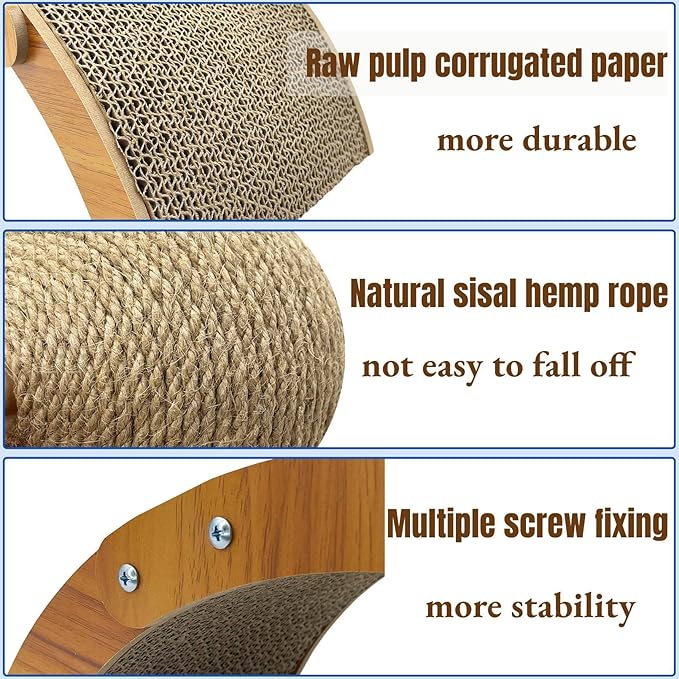 Fhiny Rabbit Scratch Toy, Natural Sisal Rabbit Scratching Ball with Cardboard Pad 2-in-1 Bunny Claw Scratcher Interactive Toys Nail Scratching Post for Indoor Pets Kittens Ferrets Small Animals