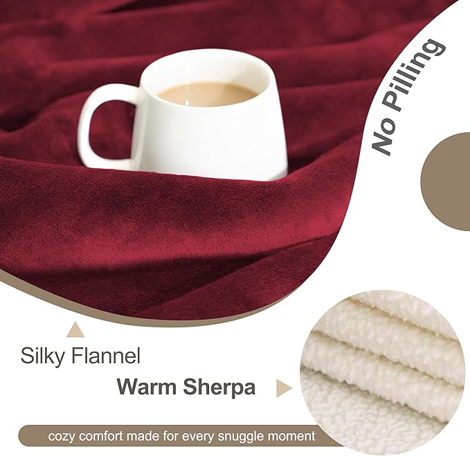 gogobunny Waterproof Pet Blanket for Small Dogs and Cats, Reversible Sherpa Fleece Soft Plush Throw for Couch Protection, Washable Furniture Protector (Romantic Red, 30x30 inches)