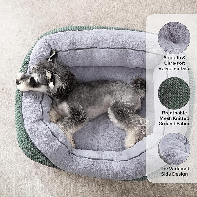 INVENHO Small Dog Bed Washable Orthopedic Calming Warming Durable Pet Bed with Anti-Slip Bottom