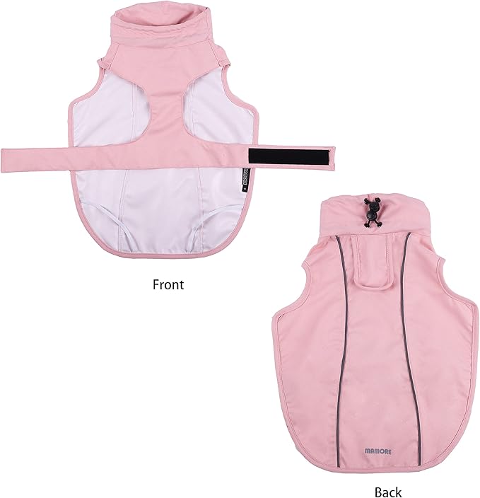 Adjustable Waterproof Dog Raincoat for Dogs,Lightweight Pet Rain Jacket Puppy Clothes with Reflective Strip for Small Medium Large Dogs (Pink, Large)