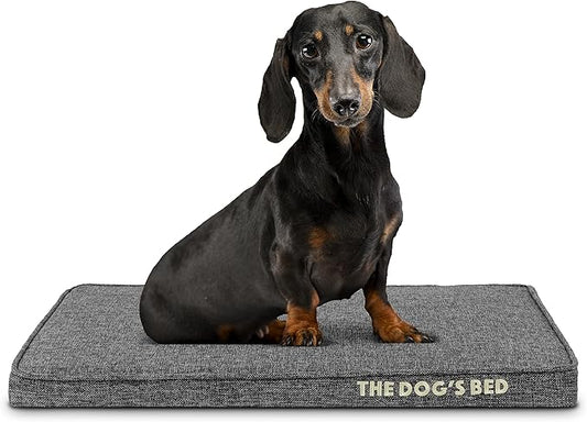 The Dog’s Bed Orthopedic Memory Foam Dog Bed, Small Grey Poly-Linen Pain Relief for Arthritis, Hip & Elbow Dysplasia, Post Surgery, Supportive, Calming, Waterproof Washable Covers
