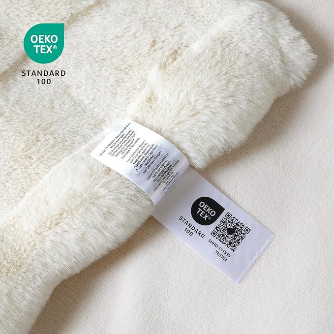 Cozy Bliss Fluffy Faux Fur Throw Blanket for Couch,Warm Cozy Soft Cream White Throw Blankets for Sofa Bed Living Room,60x80 Inches