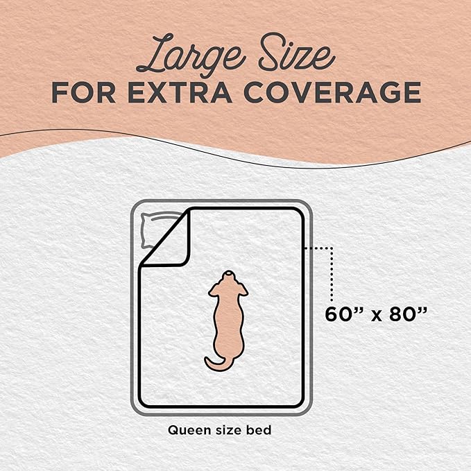 Best Friends by Sheri Calming Shag Cat and Dog Blanket with Non-Skid, Water Resistant Base, Machine Washable, Taupe, 60" x 80"