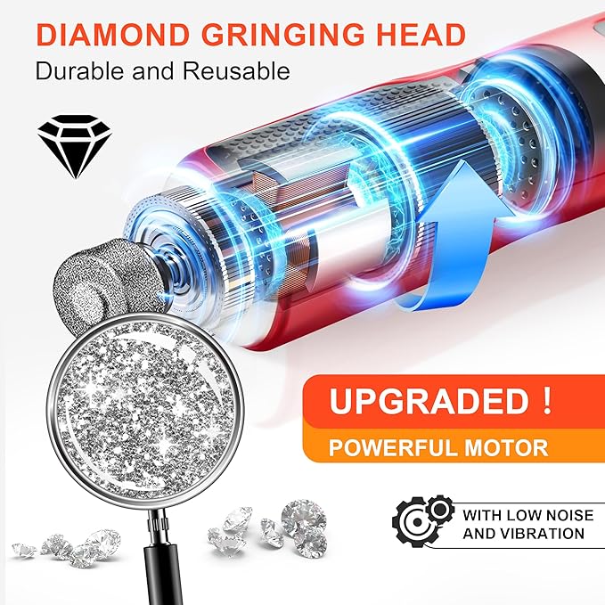 Dog Nail Grinder 7-Speed & 360° LED Light, Professional Pet Nail Grinder for Dogs and Cats, Electric Dog Nail Trimmer Painless Paws Grooming & Smoothing Tool for Large Small Dogs Cats Pets