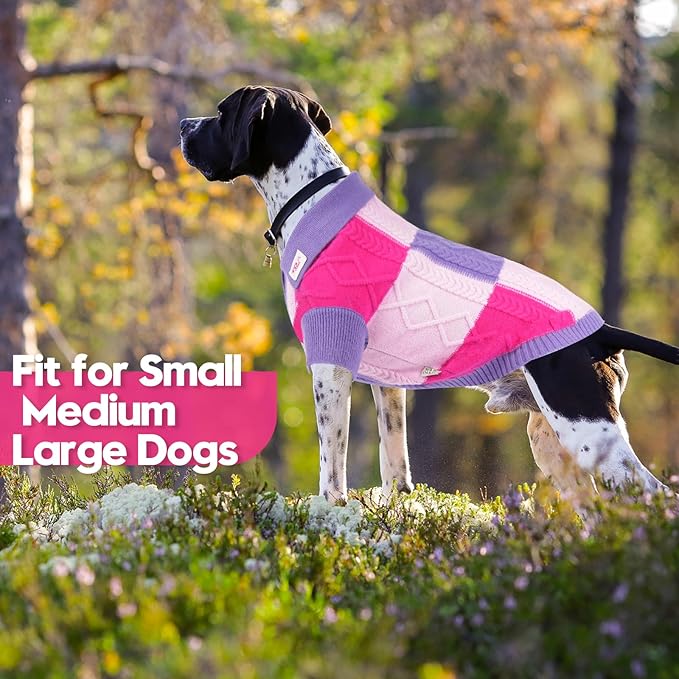 Pullover Dog Sweater,Half Chest Lapel Design Pet Sweaters for Dogs Boys or Girls,Pet Knitted Dog Clothes,Pet Clothing,Suitable for Various Sizes or Breeds Dogs Sweaters(Purple Group,3XL)