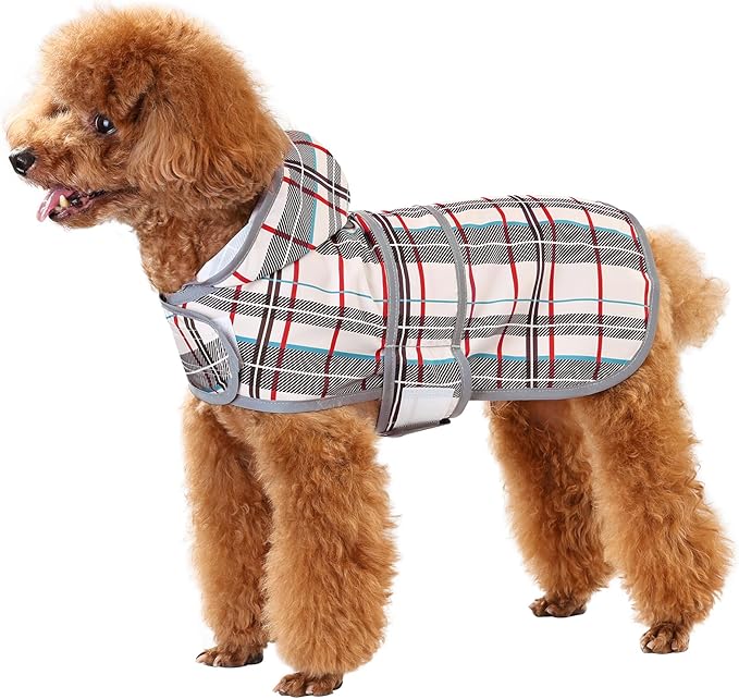 Dog Raincoat Hooded,Waterproof Rain Coat for Dogs with Adjustable Belly Strap,Reflective Strips, Lightweight Slicker Poncho Rain Jacket for Small Medium Large Dogs