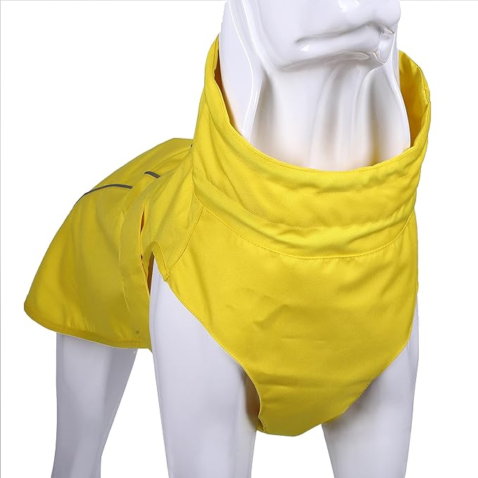 Adjustable Waterproof Dog Raincoat for Dogs,Lightweight Pet Rain Jacket Puppy Clothes with Reflective Strip for Small Medium Large Dogs (Yellow, X-Large)