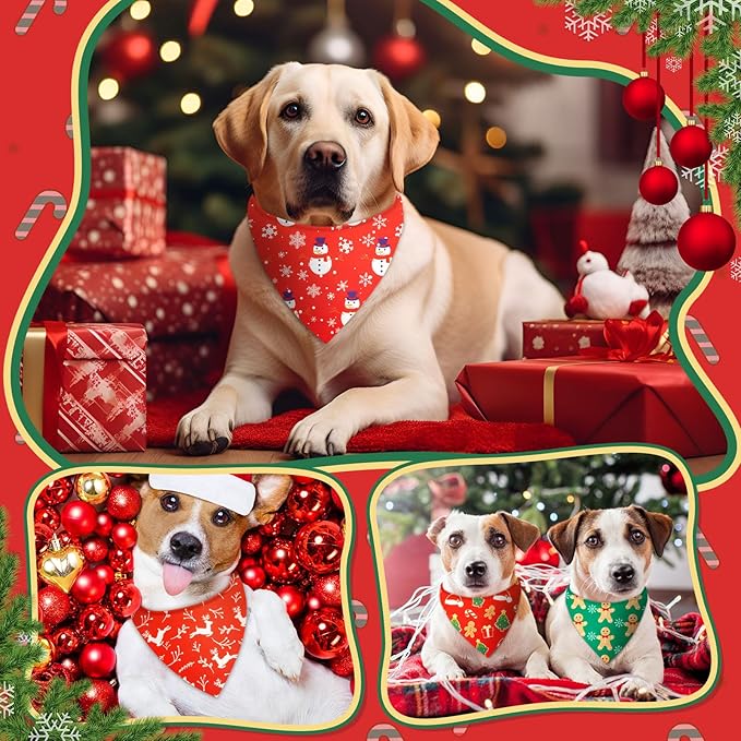 Preboun 200 Pcs Halloween Thanksgiving Christmas Dog Bandanas Bulk Holiday Bandanas for Dogs Triangle Kerchief Bib Scarf Set for Pet Fall Costume Photo Props Accessories Pet Shops Groomers, 25 Styles