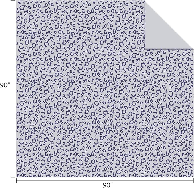 FY FIBER HOUSE Flannel Fleece Throw Microfiber Blanket with 3D Cheetah Print,90"X90",Blue