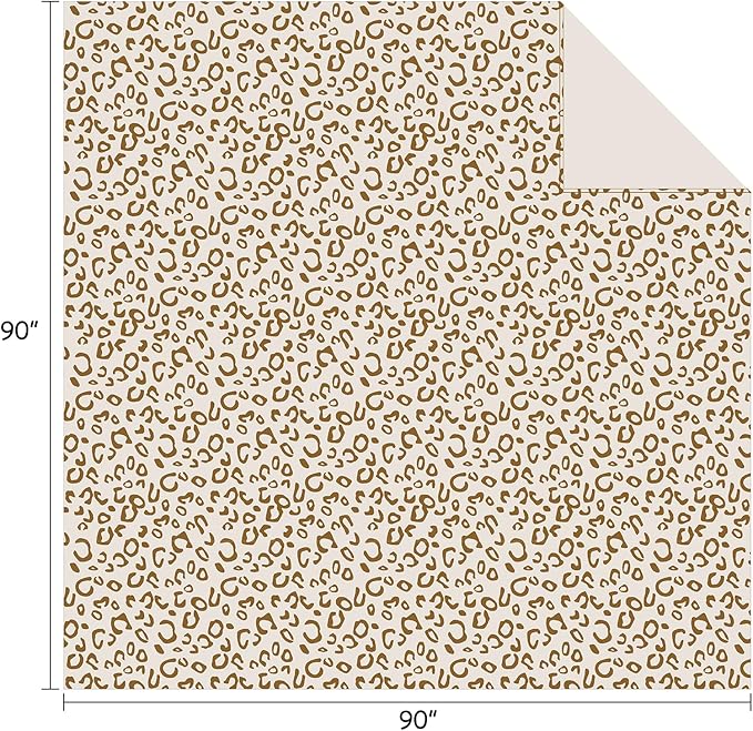 FY FIBER HOUSE Flannel Fleece Throw Blanket, Lightweight Cozy Plush Microfiber Bedspreads for Adults,90"X90",Brown Leopard