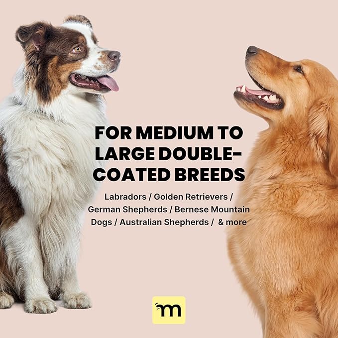 MalsiPree Dog Brush for Shedding - 2 in 1 Undercoat Rake Deshedding Tool for Medium to Large Double-Coated Dog Grooming - Pet Dematting Comb - Pet Deshedder (Pink)