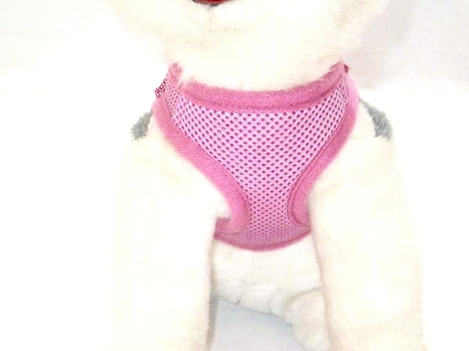 Soft No Pull Step-in Dog Harness Small Dog XXS XS Vest for Teacup, Chihuahua, Yorkie, Pomeranian Dog Vest Harness for Puppy Pink Mesh Comfy(2-4 lbs)